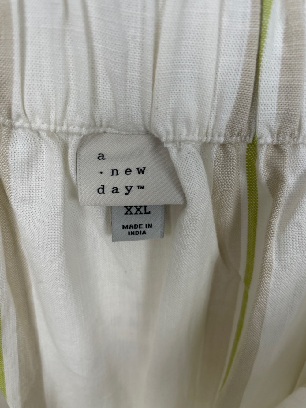 A New Day A Line Slit Front Cream Stripe Maxi Elastic Back Waist Skirt Women XXL - Picture 8 of 8